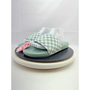 VANS MTE La Costa Off the Wall Mens Sz 12 Light Gray Checkerboard Comfort Slides